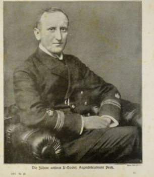 1917 - alter Druck - Die Führer unserer U-Boote: Kapitänleutnant Peetz